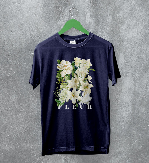 Floral T-Shirt Aesthetic Fleur Tee Plant Lover Shirt Vintage Flower Design