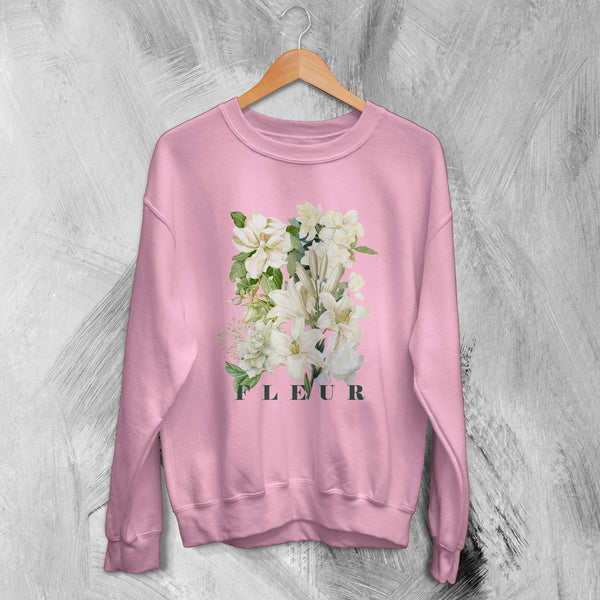 Floral Sweatshirt Aesthetic Fleur Shirt Plant Lover Sweater Flower Design