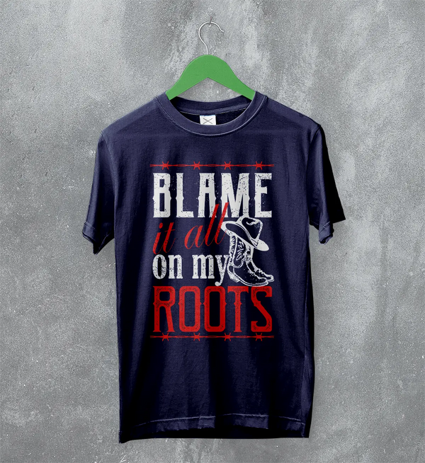Garth Brooks T-Shirt Blame It All on My Roots Tee Vintage Fan Tour Shirt
