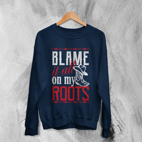 Garth Brooks Sweatshirt Blame It All on My Roots Sweater Vintage Fan Tour Shirt