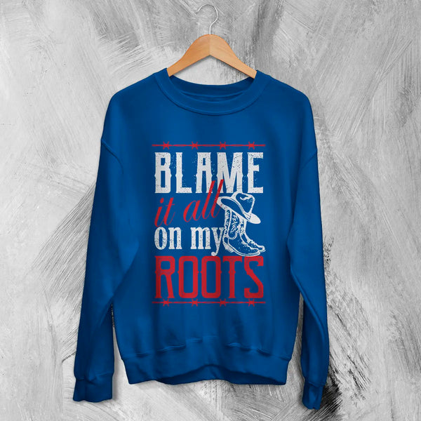 Garth Brooks Sweatshirt Blame It All on My Roots Sweater Vintage Fan Tour Shirt