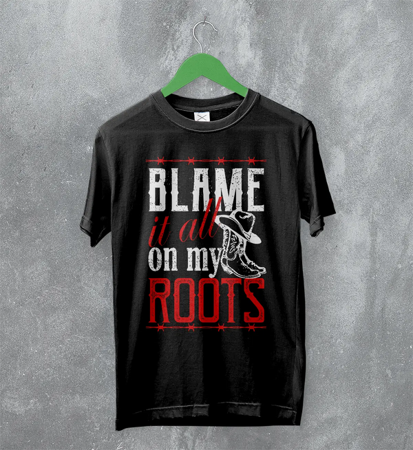 Garth Brooks T-Shirt Blame It All on My Roots Tee Vintage Fan Tour Shirt