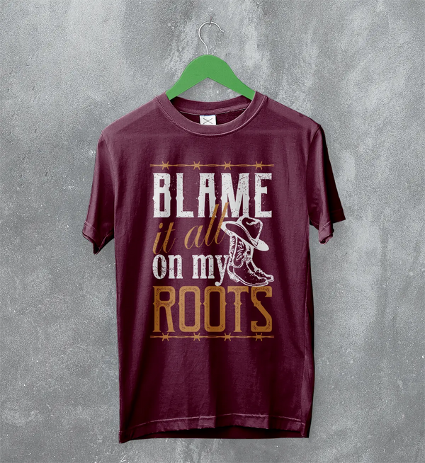 Garth Brooks T-Shirt Blame It All on My Roots Tee Vintage Fan Tour Shirt