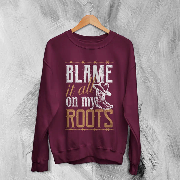 Garth Brooks Sweatshirt Blame It All on My Roots Sweater Vintage Fan Tour Shirt