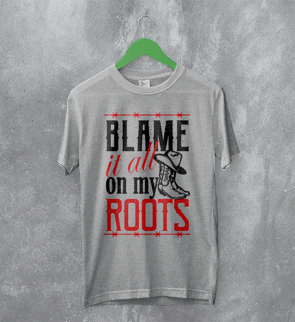 Garth Brooks T-Shirt Blame It All on My Roots Tee Vintage Fan Tour Shirt