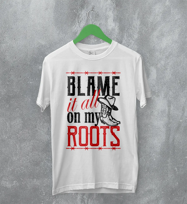Garth Brooks T-Shirt Blame It All on My Roots Tee Vintage Fan Tour Shirt