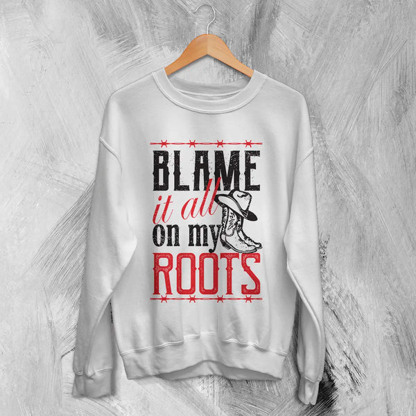 Garth Brooks Sweatshirt Blame It All on My Roots Sweater Vintage Fan Tour Shirt