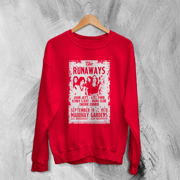 The Runaways Sweatshirt Mabuhay Gardens Sweater 70s Rock Concert Shirt