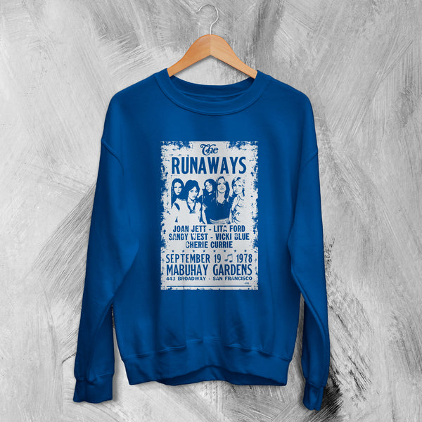 The Runaways Sweatshirt Mabuhay Gardens Sweater 70s Rock Concert Shirt