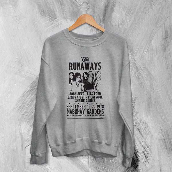 The Runaways Sweatshirt Mabuhay Gardens Sweater 70s Rock Concert Shirt