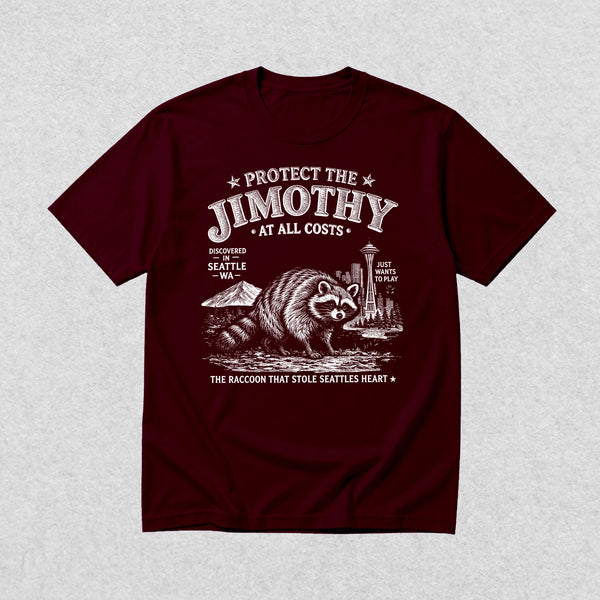 Protect The Jimothy T-Shirt Seattle Raccoon Lover Shirt Jimothy At All Costs Tee