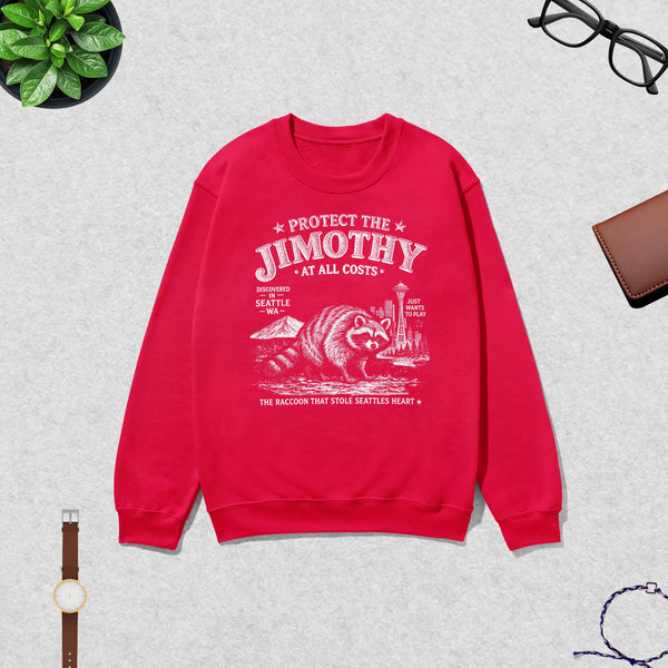 Protect The Jimothy Sweatshirt Seattle Raccoon Lover Shirt Jimothy At All Costs Crewneck