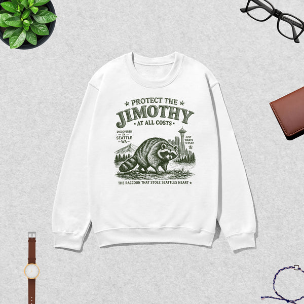 Protect The Jimothy Sweatshirt Seattle Raccoon Lover Shirt Jimothy At All Costs Crewneck