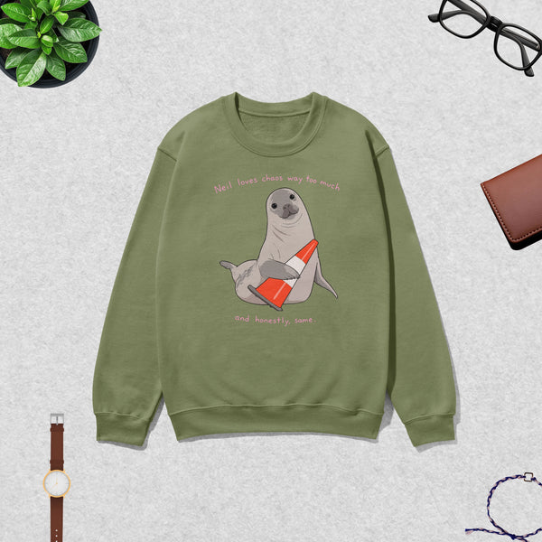 Neil The Seal Sweatshirt Neil Loves Chaos Way Shirt Neil The Seal Viral Animal Crewneck