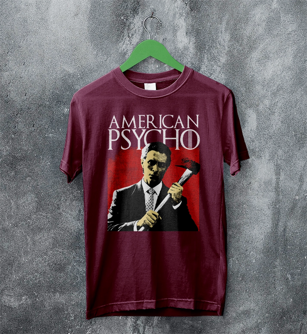 American Psycho T-Shirt Patrick Bateman Holding Axe Shirt Psycho Movie Tee