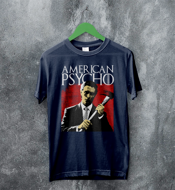 American Psycho T-Shirt Patrick Bateman Holding Axe Shirt Psycho Movie Tee