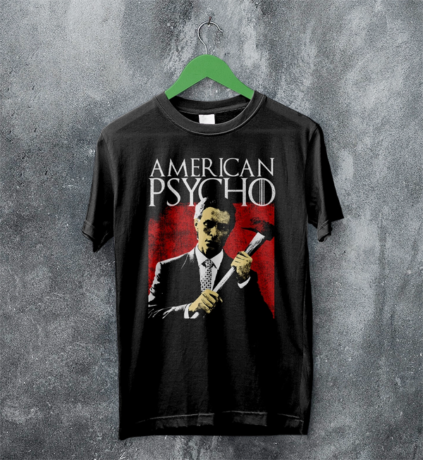 American Psycho T-Shirt Patrick Bateman Holding Axe Shirt Psycho Movie Tee