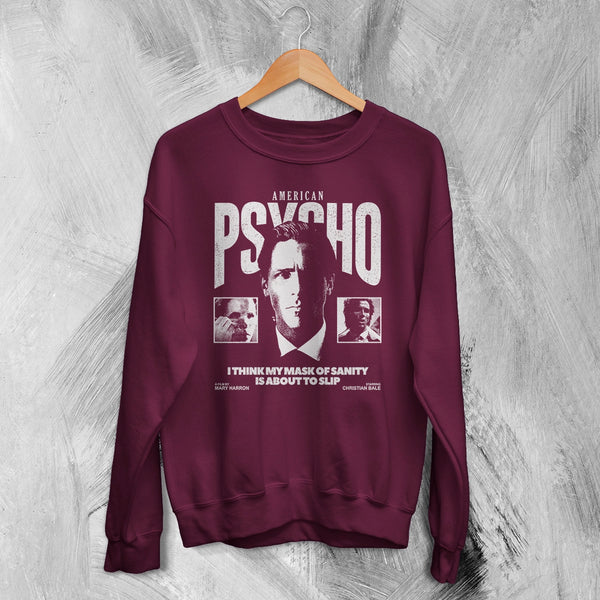 American Psycho Sanity Sweatshirt Movie Patrick Bateman Shirt Mask of Sanity Crewneck