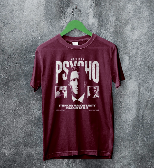 American Psycho Sanity T-Shirt Movie Patrick Bateman Shirt Mask of Sanity Tee