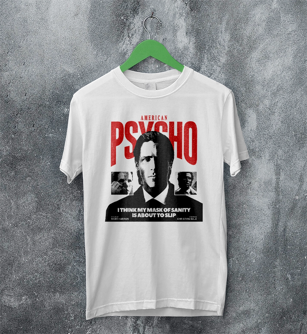 American Psycho Sanity T-Shirt Movie Patrick Bateman Shirt Mask of Sanity Tee