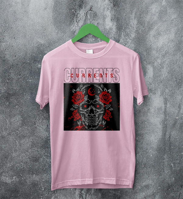 Currents T-Shirt Metalcore Currents Band Shirt Punk Skull Rose Tee