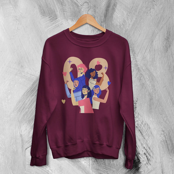 Women's Day Sweatshirt 08 Y2K Shirt Sporty Y2K Number Crewneck Women Gift