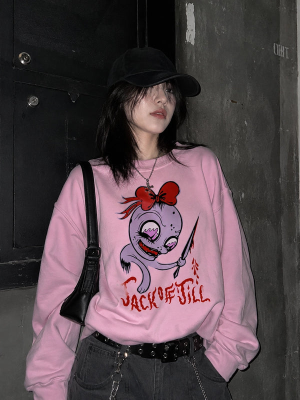 Jack Off Jill Sweatshirt Goth Pink Grrrl Jack Off Jill Shirt Artsy Rock Crewneck