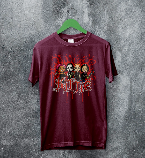 Kittie Band Blood Artsy T-Shirt Metalcore Girl Kittie Shirt Heavy Metal Members Tee