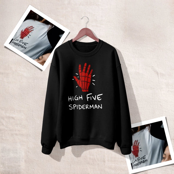 Spider High Five Sweatshirt Spider Web Movie Shirt Spider Hero Crewneck