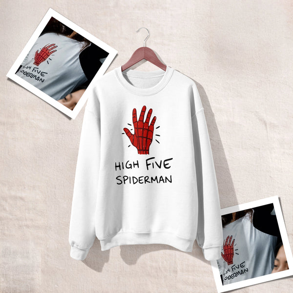Spider High Five Sweatshirt Spider Web Movie Shirt Spider Hero Crewneck