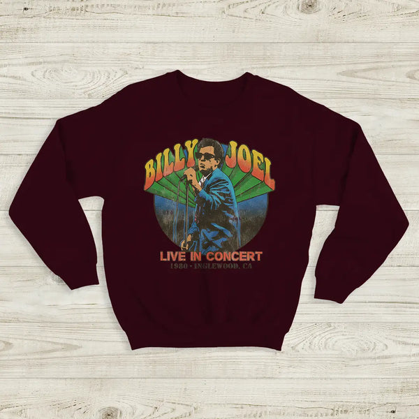 Billy Joel Tour Sweatshirt Live in Concert Billy Joel Shirt Inglewood 1980 Merch