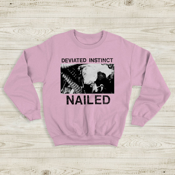 Deviated Instinct Nailed Sweatshirt Extreme Metal Album Deviated Instinct Shirt