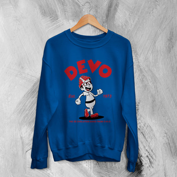 Devo Sweatshirt De-Evolution Sweater New Wave Shirt 80s Band Logo