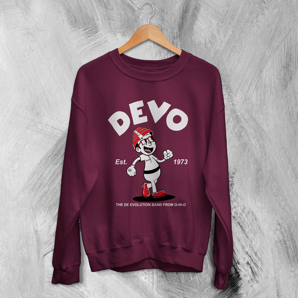 Devo Sweatshirt De-Evolution Sweater New Wave Shirt 80s Band Logo