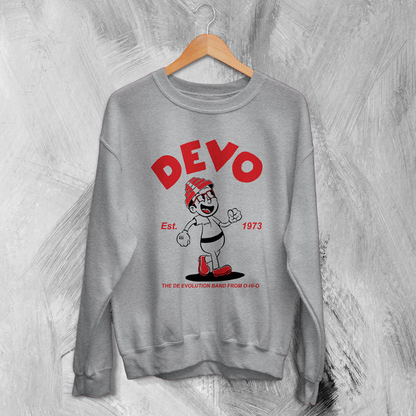 Devo Sweatshirt De-Evolution Sweater New Wave Shirt 80s Band Logo