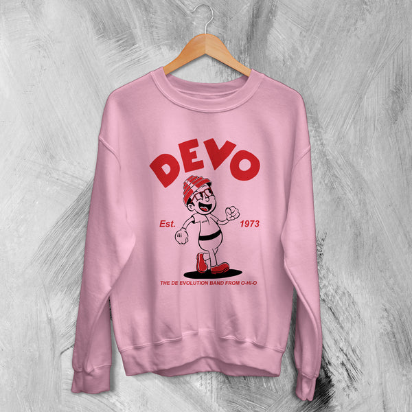 Devo Sweatshirt De-Evolution Sweater New Wave Shirt 80s Band Logo