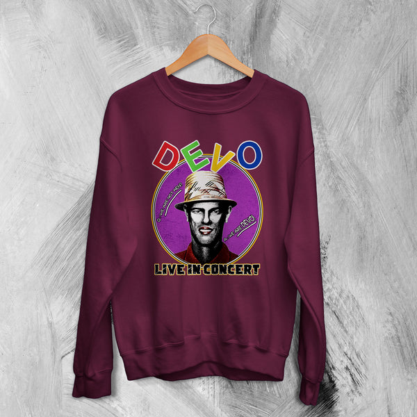 Devo Bootleg Sweatshirt Live in Concert Sweater Tour Shirt New Wave Band