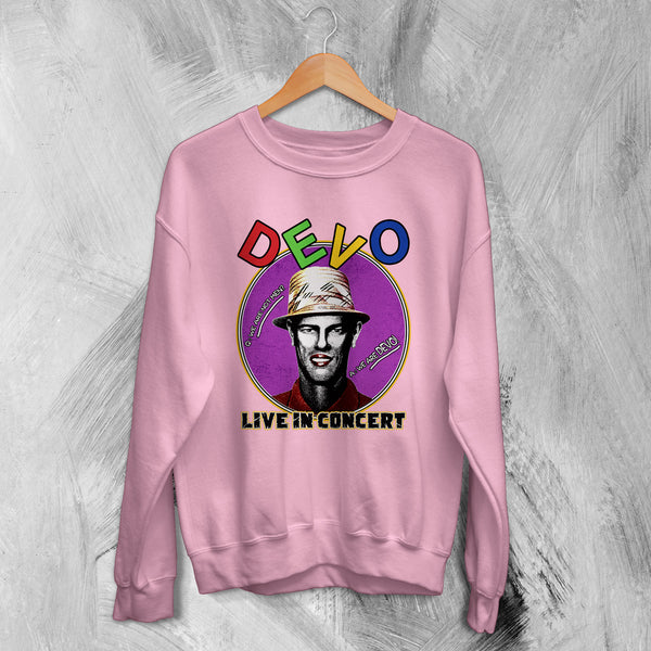 Devo Bootleg Sweatshirt Live in Concert Sweater Tour Shirt New Wave Band