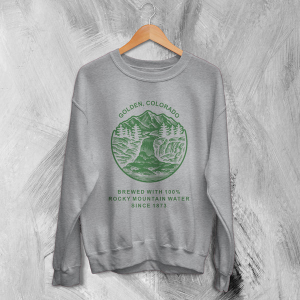 Nature Sweatshirt Retro Mountain Sweater Golden Colorado Shirt Hiking