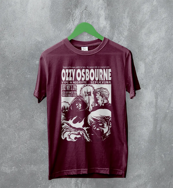 Ozzy Osbourne Concert T-Shirt Type O Negative Shirt Metal Sepulture Tour Merch