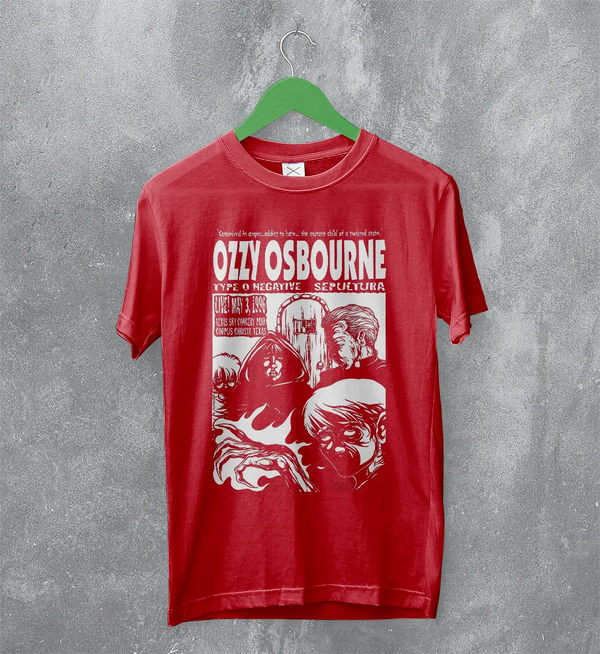Ozzy Osbourne Concert T-Shirt Type O Negative Shirt Metal Sepulture Tour Merch