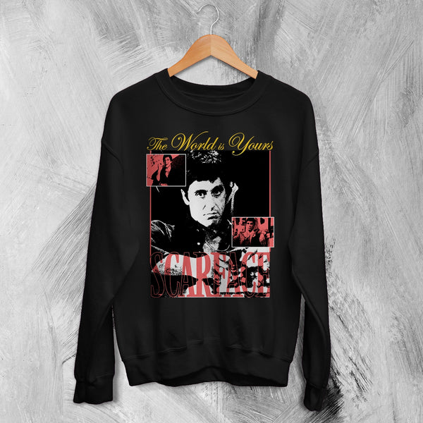Scarface World Is Yours Sweatshirt Vintage Movie Scarface Shirt Crime Gangster Crewneck