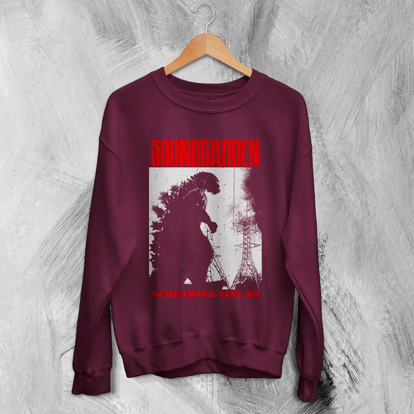 Soundgarden Godzilla Sweatshirt Soundgarden Screaming Life Vintage Sweater