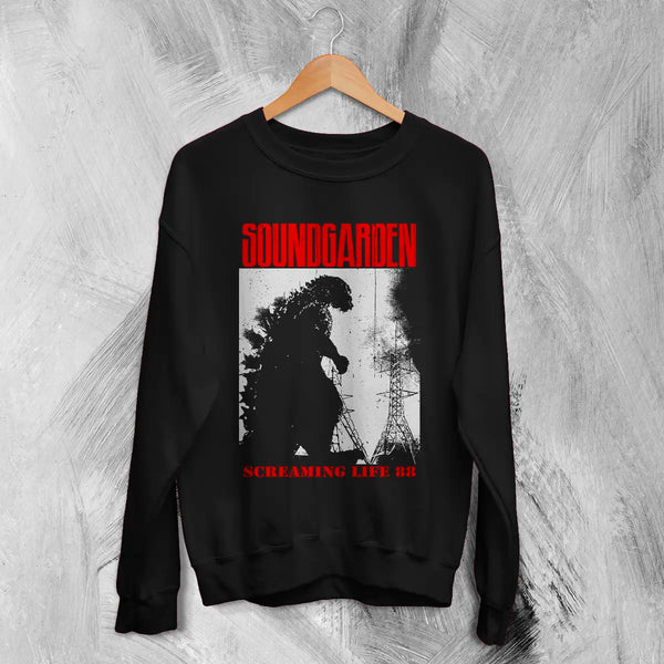 Soundgarden Godzilla Sweatshirt Soundgarden Screaming Life Vintage Sweater