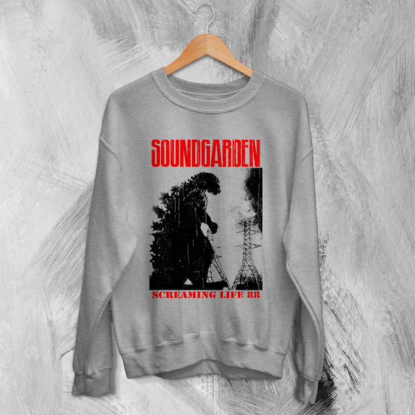 Soundgarden Godzilla Sweatshirt Soundgarden Screaming Life Vintage Sweater