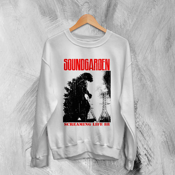 Soundgarden Godzilla Sweatshirt Soundgarden Screaming Life Vintage Sweater