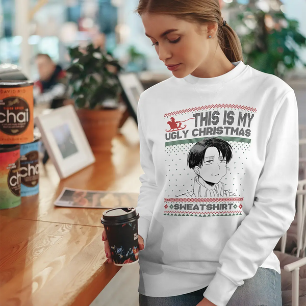 Levi Ackerman Christmas Sweatshirt Attack On Titan Shirt Ugly Christmas Shirt