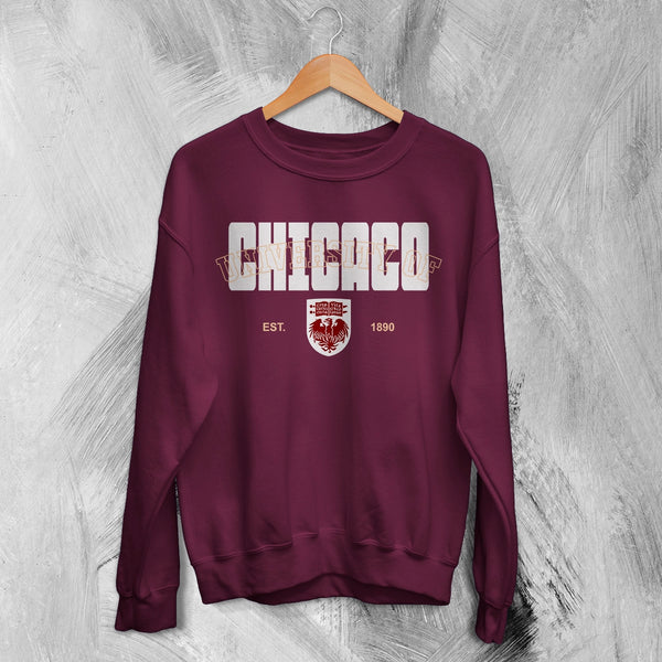 The University of Chicago Sweatshirt Retro Chicago Shirt Est 1890 Campus Merch