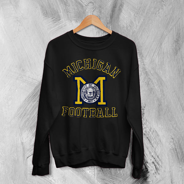 MICHIGAN University Sweatshirt Football Logo Shirt Michigan Football Merch