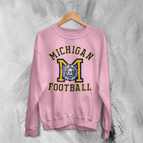 MICHIGAN University Sweatshirt Football Logo Shirt Michigan Football Merch